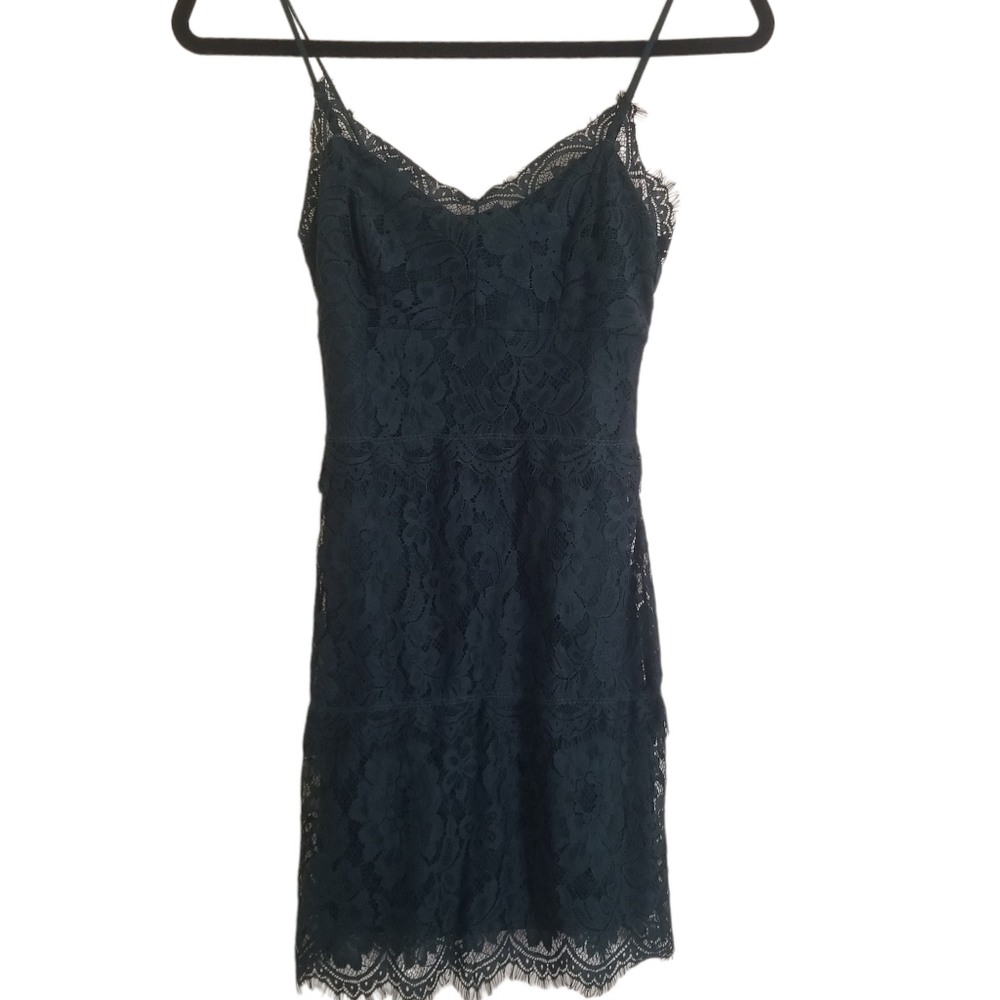 Topshop Women's Lace Green V Neck Dress US Size 2